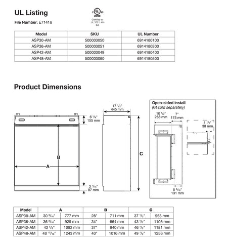 Image of Dimplex Ignite Aspire 48" Electric Firebox | Built-In Portrait | ASP48-AM | 500003060