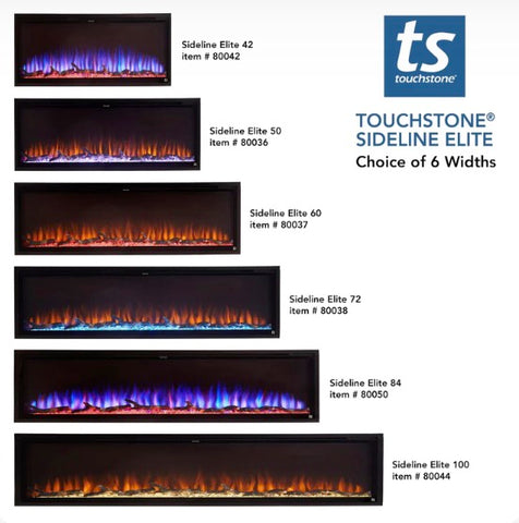 Image of Touchstone Sideline Elite 100" Linear Flush Mount WiFi Enabled Smart Electric Fireplace - (Alexa / Google Compatible) - 80044