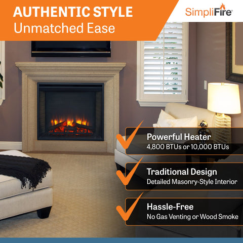 Image of SimpliFire 30" Built-In Electric Fireplace | SF-BI30-EB