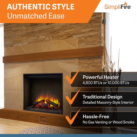 Image of SimpliFire 36" Built-In Electric Fireplace | SF-BI36-EB