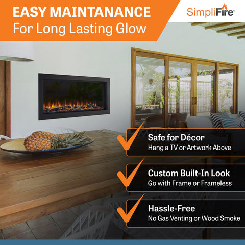 Image of SimpliFire Forum Outdoor 43" Built-In/Recessed Linear Electric Fireplace | SF-OD43