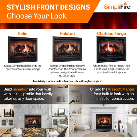 Image of SimpliFire 36" Inception Traditional Electric Fireplace | SF-INC36