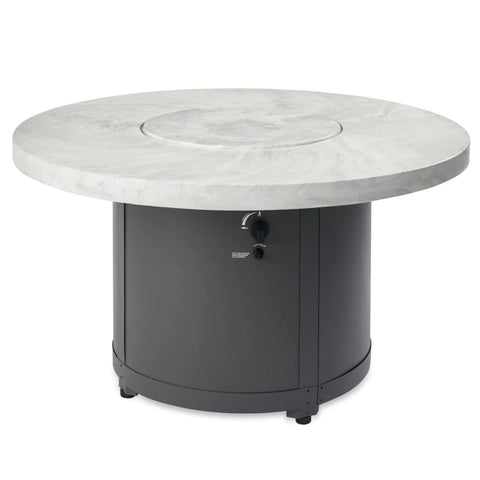 The Outdoor GreatRoom Company White Onyx Beacon Round Gas Fire Pit Table | BC-20-WO