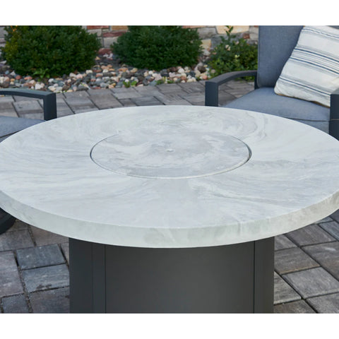 Image of The Outdoor GreatRoom Company White Onyx Beacon Round Gas Fire Pit Table | BC-20-WO