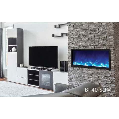 Image of Amantii Panorama BI Series 40" Slim Smart Electric Fireplace | BI-40-SLIM-OD