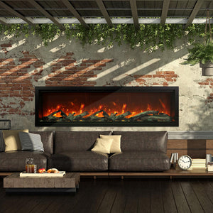 Amantii Symmetry XT Smart 74" Indoor/Outdoor Built-in Electric Fireplace | SYM-74-XT