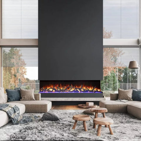 Image of Amantii Tru View Bespoke 75" 3-Sided Built-in Electric Fireplace | TRV-75 BESPOKE