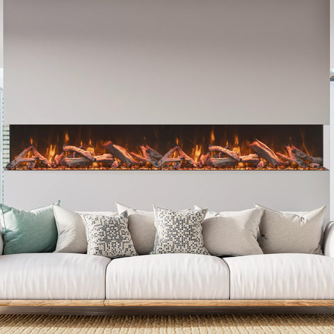 Amantii Tru View Bespoke 75" 3-Sided Built-in Electric Fireplace | TRV-75 BESPOKE