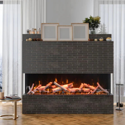 Image of Amantii Tru View Bespoke 85" 3-Sided Built-in Electric Fireplace | TRV-85 BESPOKE