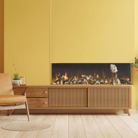 Amantii Tru View Bespoke 85" 3-Sided Built-in Electric Fireplace | TRV-85 BESPOKE