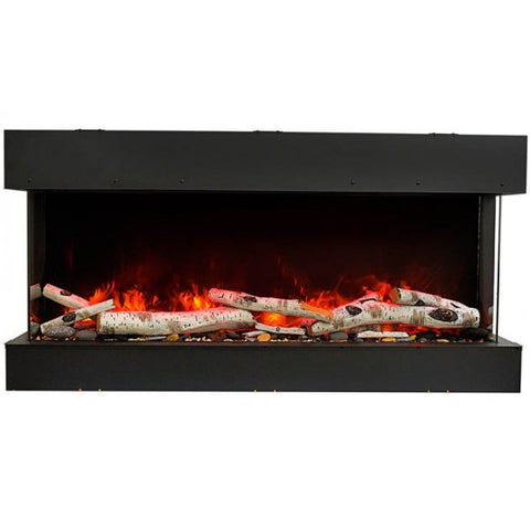 Image of Amantii Tru-View Slim 30" Indoor/Outdoor Built-In 3-Sided Glass Smart Electric Fireplace | 30-TRV-SLIM