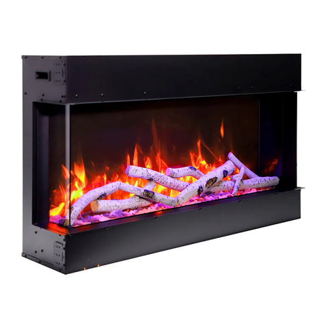 Image of Amantii Tru-View Slim 40" Indoor/Outdoor Built-In 3-Sided Glass Smart Electric Fireplace | 40-TRV-SLIM