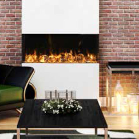 Image of Amantii Tru-View Slim 40" Indoor/Outdoor Built-In 3-Sided Glass Smart Electric Fireplace | 40-TRV-SLIM