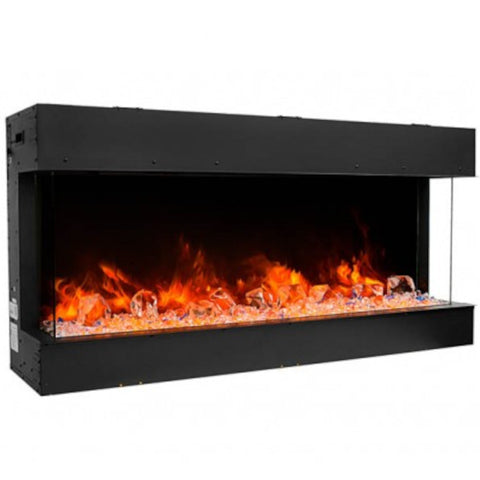 Image of Amantii Tru-View Slim 60" Indoor/Outdoor Built-In 3-Sided Glass Smart Electric Fireplace | 60-TRV-SLIM