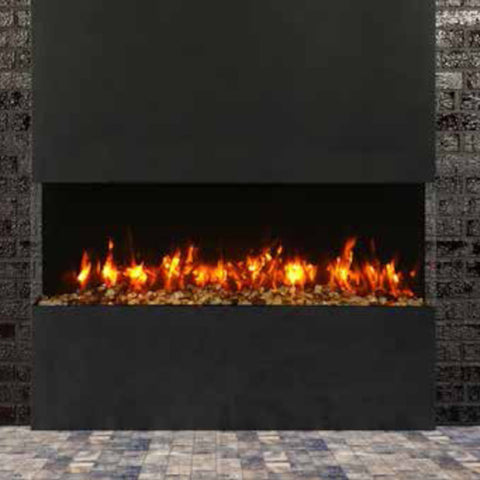 Amantii Tru-View Slim 60" Indoor/Outdoor Built-In 3-Sided Glass Smart Electric Fireplace | 60-TRV-SLIM