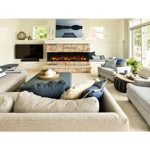 Amantii Tru-View Slim 72" Indoor/Outdoor Built-In 3-Sided Glass Smart Electric Fireplace | 72-TRV-SLIM