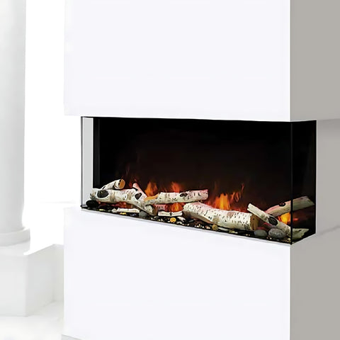 Image of Amantii Tru-View XL 40" Deep Indoor/Outdoor 3-Sided Glass Smart Electric Fireplace | 40-TRU-VIEW-XL