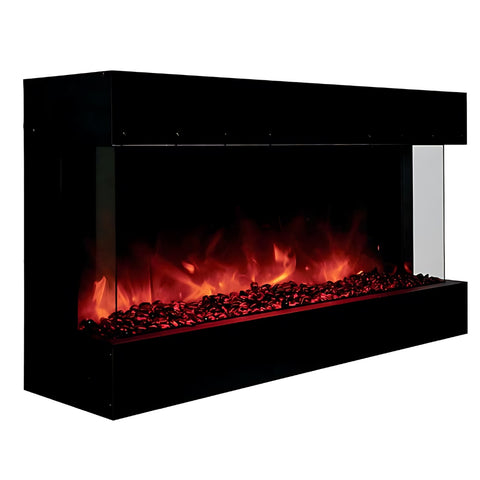 Image of Amantii Tru-View XL 40" Deep Indoor/Outdoor 3-Sided Glass Smart Electric Fireplace | 40-TRU-VIEW-XL