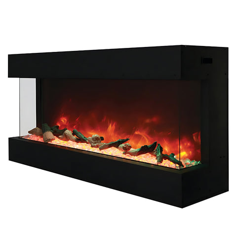 Image of Amantii Tru-View XL 40" Deep Indoor/Outdoor 3-Sided Glass Smart Electric Fireplace | 40-TRU-VIEW-XL