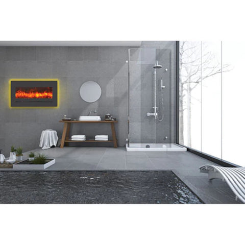 Image of Amantii WM-FML-STL Linear 34" Electric Fireplace | WM-FML-34-4023-STL