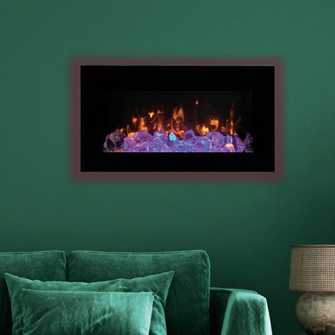 Amantii WM-FML-STL Linear 34" Electric Fireplace | WM-FML-34-4023-STL