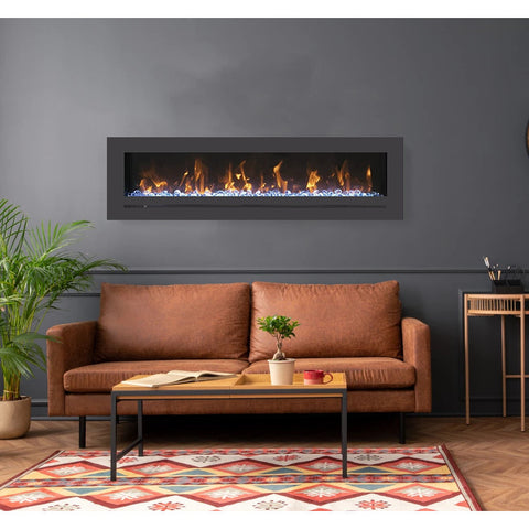 Image of Amantii WM-FML-STL Linear 60" Electric Fireplace |WM-FML-60-6623-STL