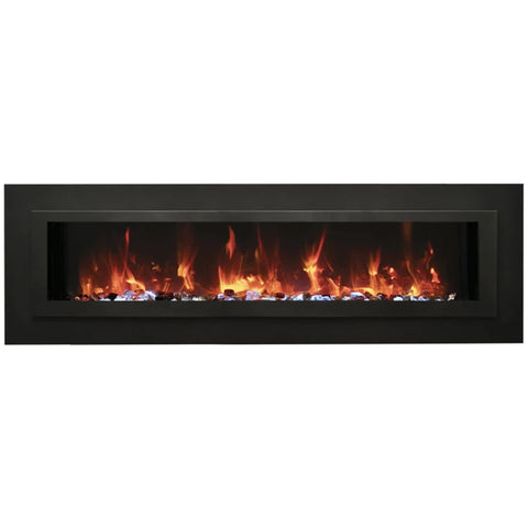 Amantii WM-FML-STL Linear 88" Electric Fireplace | WM-FML-88-9623-STL