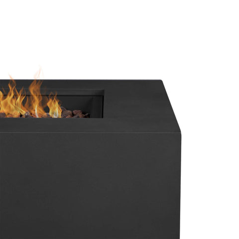 Image of Real Flame Aegean 50" Rectangle Propane or Natural Gas Fire Pit Table | C9813LP-BLK