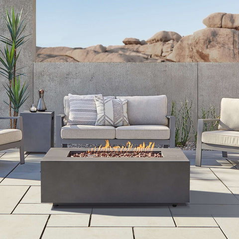 Real Flame Aegean 50" Rectangle Propane or Natural Gas Fire Pit Table | C9813LP-WSLT