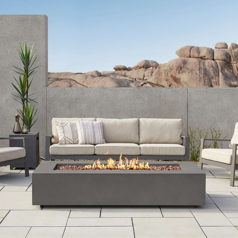 Real Flame Aegean 70" Rectangle Propane or Natural Gas Fire Pit Table | C9814LP-WSLT