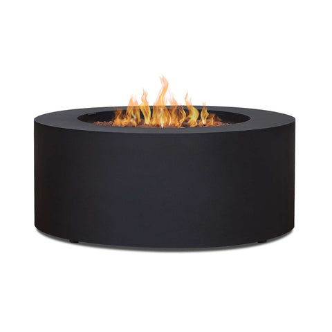 Image of Real Flame Aegean Round Propane or Natural Gas Fire Pit Table | C9815LP-BLK