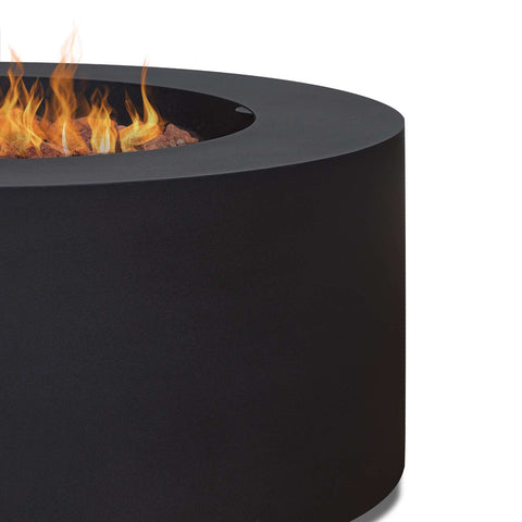 Image of Real Flame Aegean Round Propane or Natural Gas Fire Pit Table | C9815LP-BLK