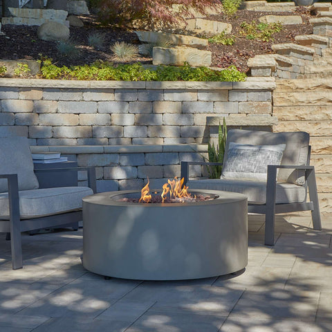 Image of Real Flame Aegean Round Propane or Natural Gas Fire Pit Table | C9815LP-WSLT