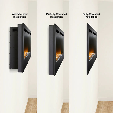 Image of SimpliFire Allusion 40" Wall Mount/Recessed Linear Electric Fireplace | SF-ALL40-BK