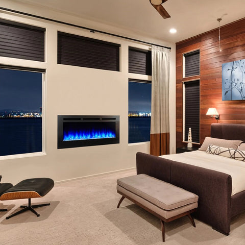 Image of SimpliFire Allusion 48" Wall Mount/Recessed Linear Electric Fireplace | SF-ALL48-BK