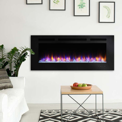 Image of SimpliFire Allusion 48" Wall Mount/Recessed Linear Electric Fireplace | SF-ALL48-BK