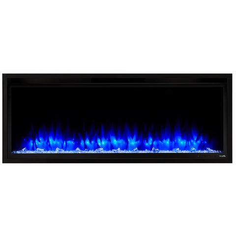 Image of SimpliFire Allusion Platinum 50" Wall Mount/Recessed Linear Electric Fireplace | SF-ALLP50-BK