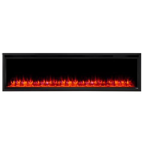 Image of SimpliFire Allusion Platinum 72" Wall Mount/Recessed Linear Electric Fireplace | SF-ALLP72-BK