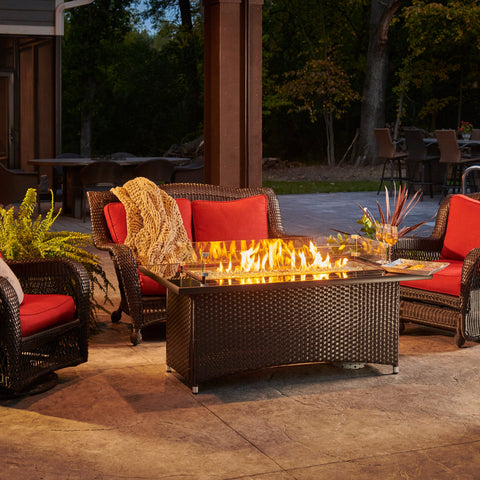 The Outdoor GreatRoom Company Balsam Montego Linear Gas Fire Pit Table | MG-1242-BLSM-K