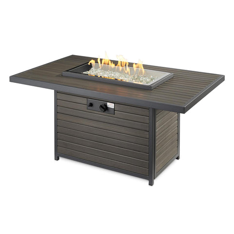 The Outdoor GreatRoom Company Brooks Rectangular Gas Fire Pit Table | BRK-1224-19-K