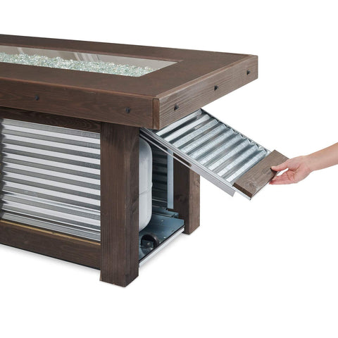 Image of The Outdoor GreatRoom Company Denali Brew Linear Gas Fire Pit Table | DENBR-1242