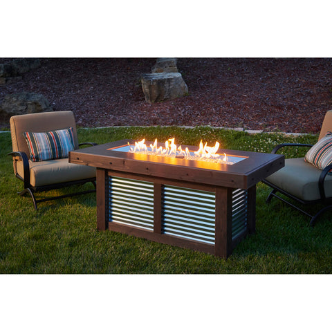 Image of The Outdoor GreatRoom Company Denali Brew Linear Gas Fire Pit Table | DENBR-1242