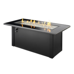 The Outdoor GreatRoom Company Monte Carlo Linear Gas Fire Pit Table | MCR-1242-BLK-K