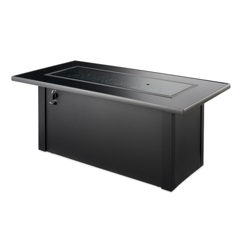 Image of The Outdoor GreatRoom Company Monte Carlo Linear Gas Fire Pit Table | MCR-1242-BLK-K