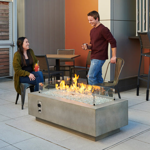 Image of The Outdoor GreatRoom Company Natural Grey Cove 54" Linear Gas Fire Pit Table | CV-54