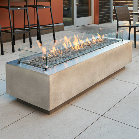 Image of The Outdoor GreatRoom Company Natural Grey Cove 72" Linear Gas Fire Pit Table | CV-72