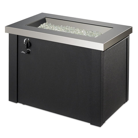 Image of The Outdoor GreatRoom Company Stainless Steel Providence Rectangular Gas Fire Pit Table | PROV-1224-SS