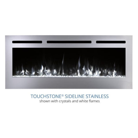 Image of Touchstone Sideline Deluxe Stainless Steel 50" Recessed Smart Electric Fireplace | 86273