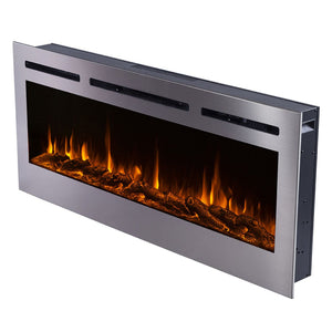 Touchstone Sideline Deluxe Stainless Steel 50" Recessed Smart Electric Fireplace | 86273