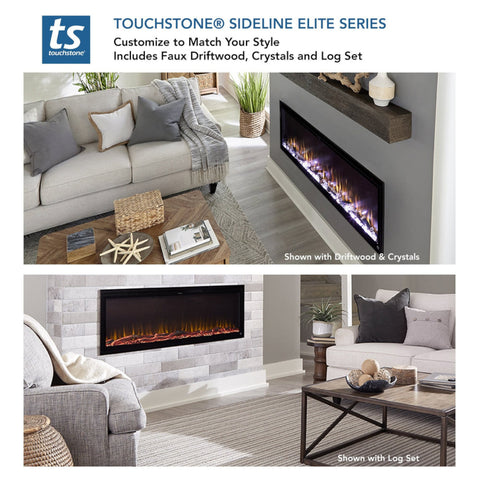 Image of Touchstone Sideline Elite 84" Linear Flush Mount WiFi Enabled Smart Electric Fireplace - (Alexa / Google Compatible) | 80050